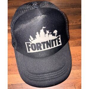 Fortnite Black Trucker Hat Mesh Snapback Cap Gaming‎ Kids Youth Adjustable